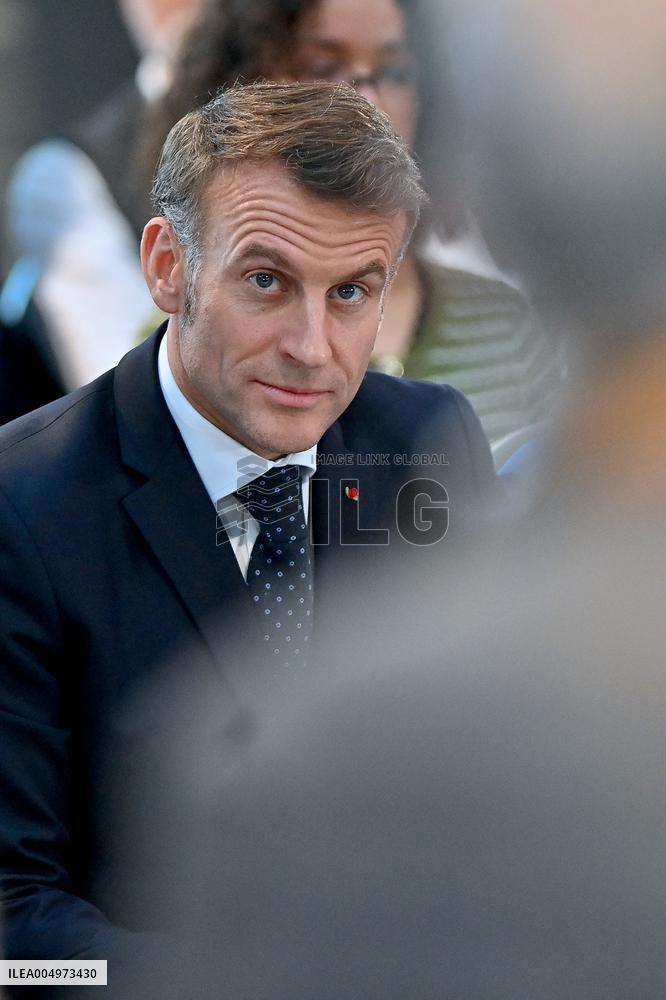 Macron Meets Readers of Ouest France Group - Saint-Malo