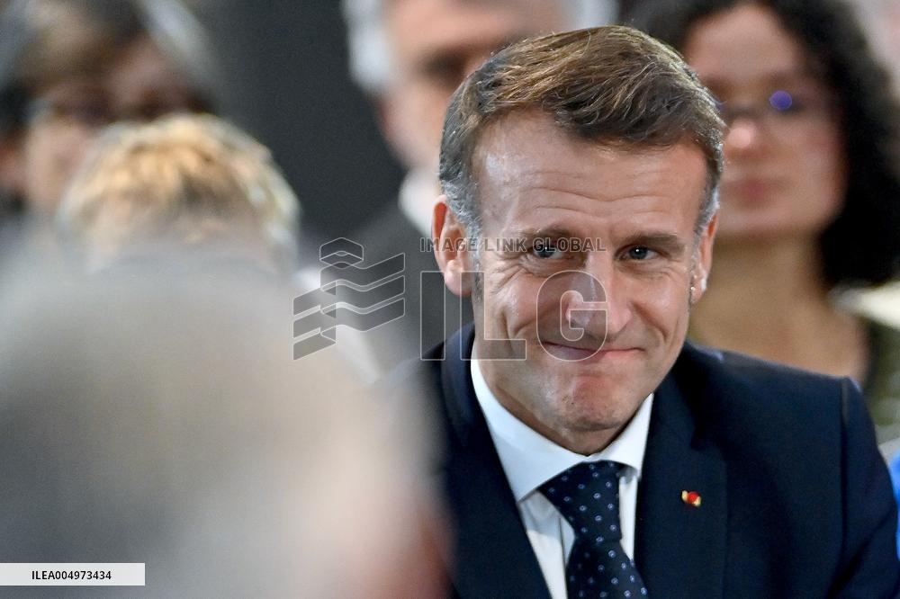 Macron Meets Readers of Ouest France Group - Saint-Malo