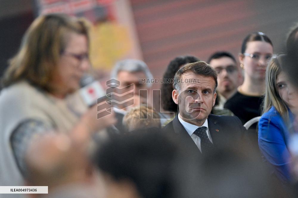 Macron Meets Readers of Ouest France Group - Saint-Malo