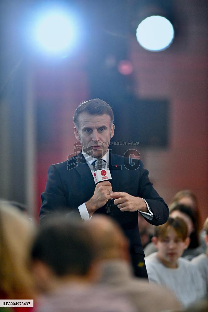 Macron Meets Readers of Ouest France Group - Saint-Malo