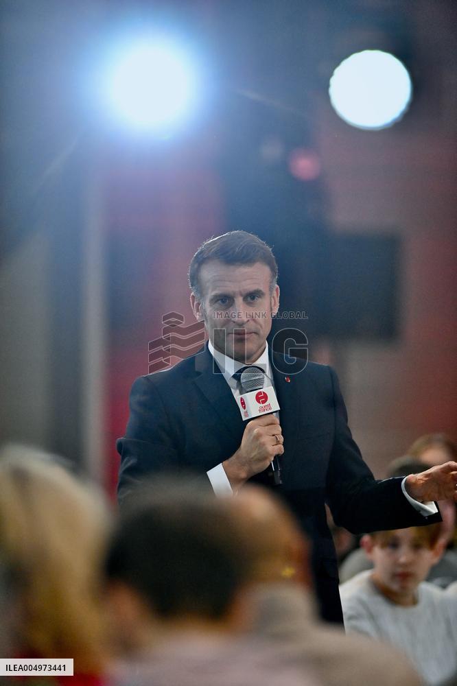 Macron Meets Readers of Ouest France Group - Saint-Malo