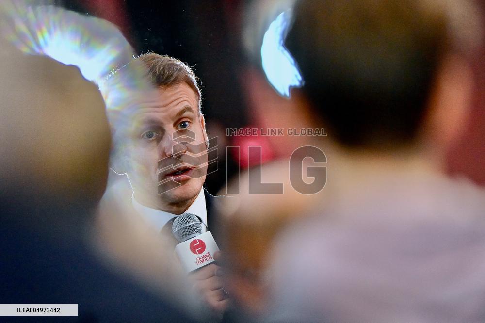 Macron Meets Readers of Ouest France Group - Saint-Malo