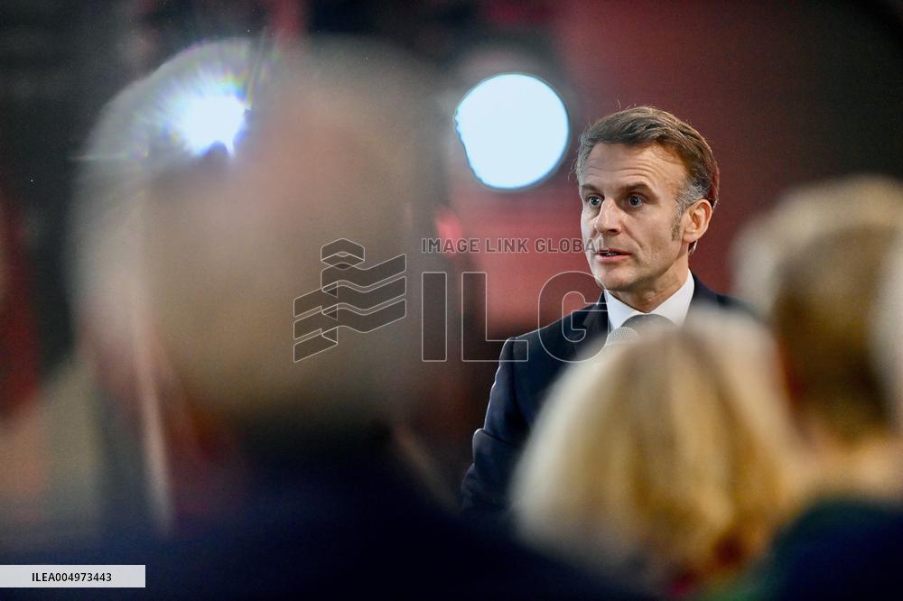 Macron Meets Readers of Ouest France Group - Saint-Malo