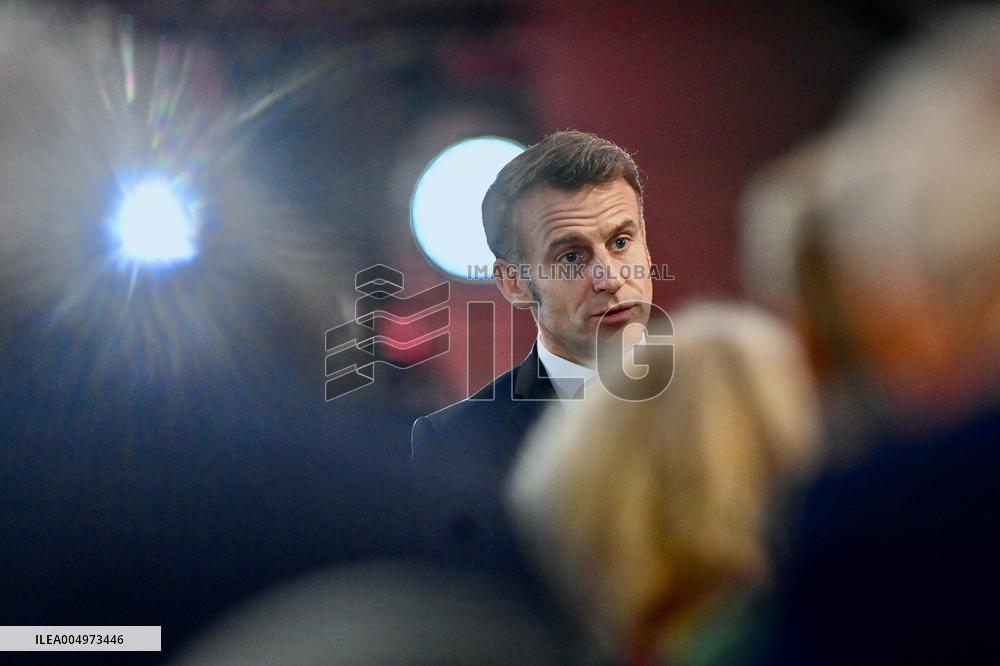 Macron Meets Readers of Ouest France Group - Saint-Malo