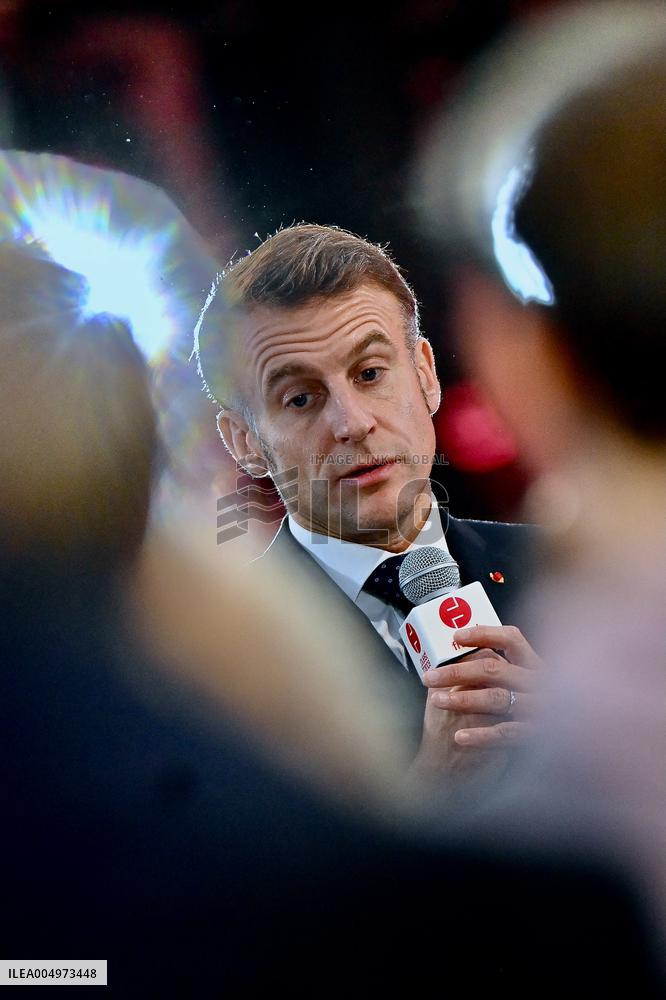 Macron Meets Readers of Ouest France Group - Saint-Malo