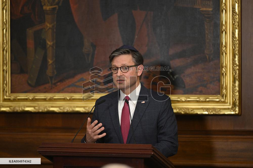Ceremonial Menorah lighting in the Capitol