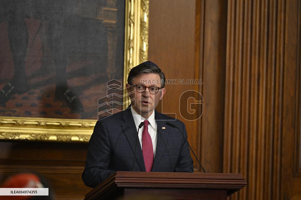 Ceremonial Menorah lighting in the Capitol