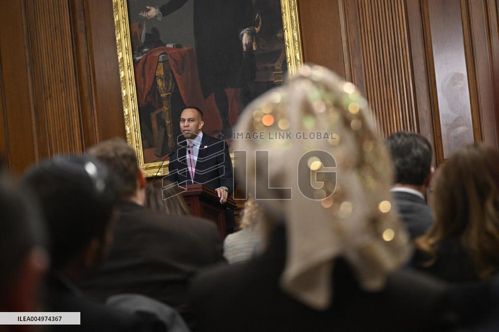 Ceremonial Menorah lighting in the Capitol