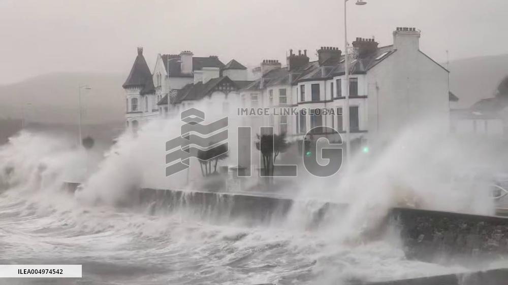 UK: Storm Bram Sends Huge Waves Crashing Into Warrenpoint, Northern Ireland