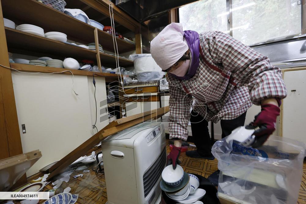 Aftermath of strong earthquake in Aomori Pref.