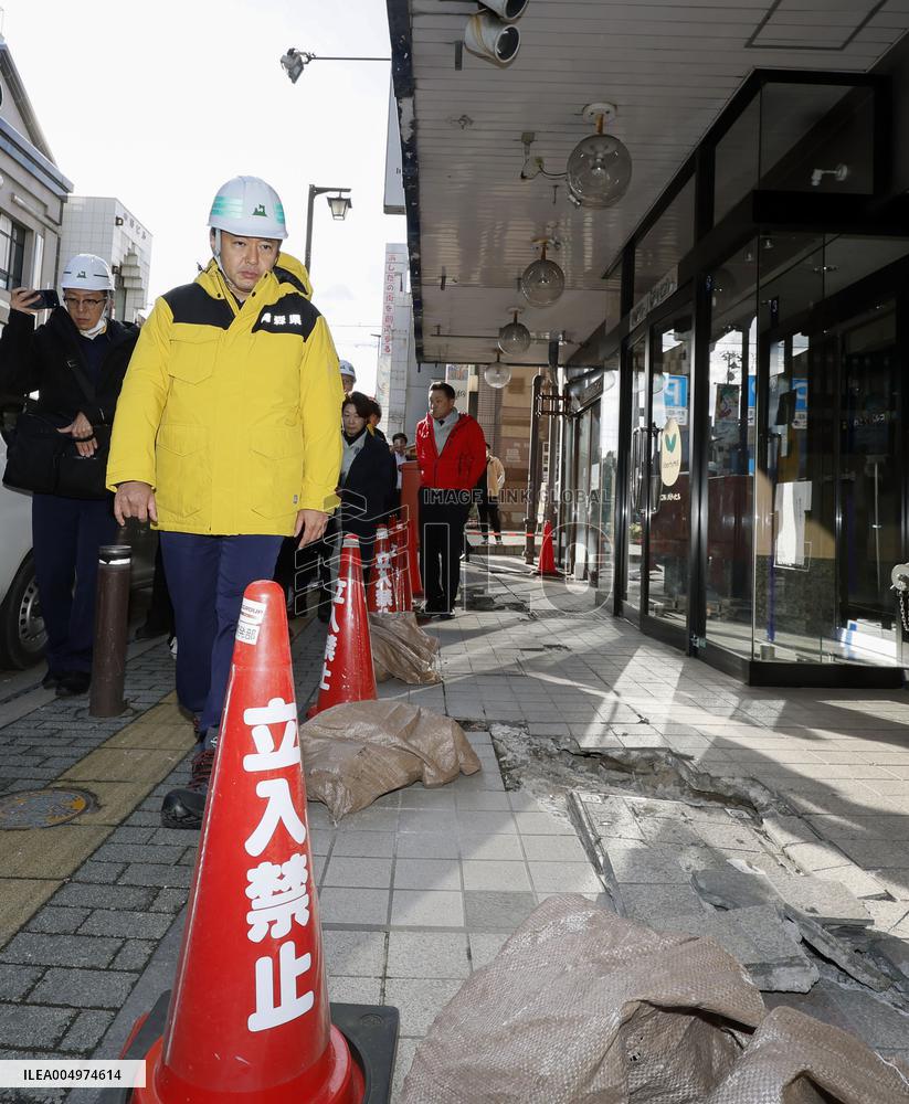 Aftermath of strong earthquake in Aomori Pref.