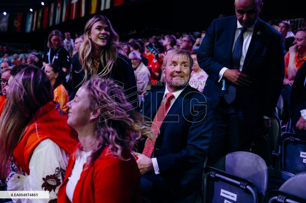 King Willem Alexander At IHF Womens Handball Championship - Rotterdam