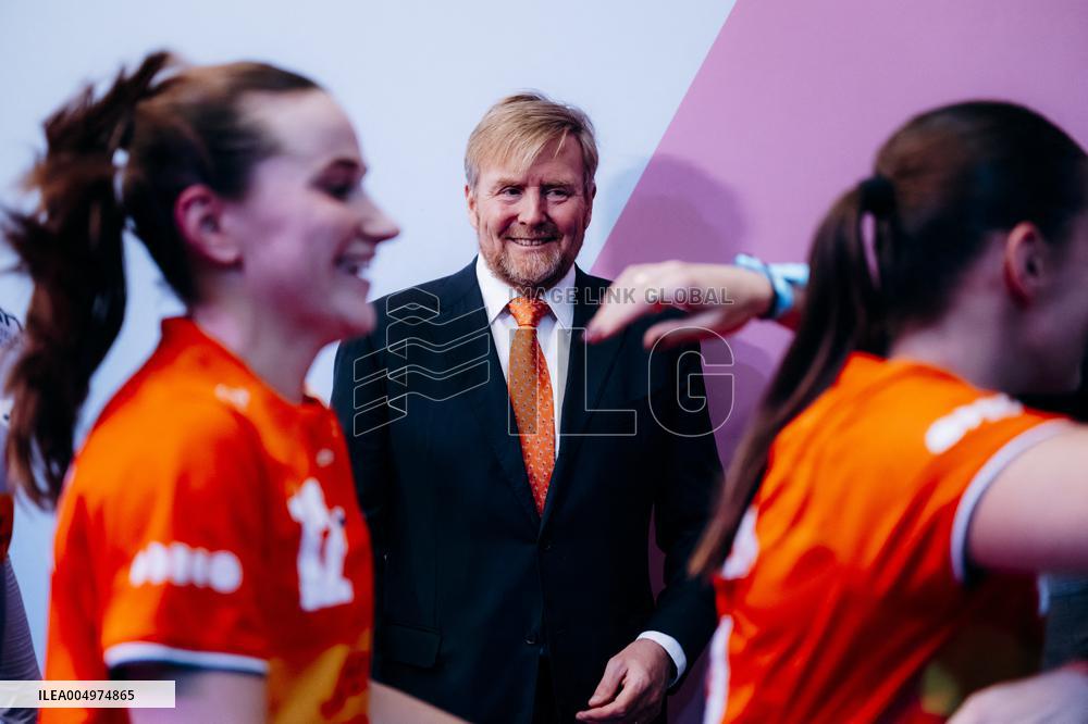 King Willem Alexander At IHF Womens Handball Championship - Rotterdam