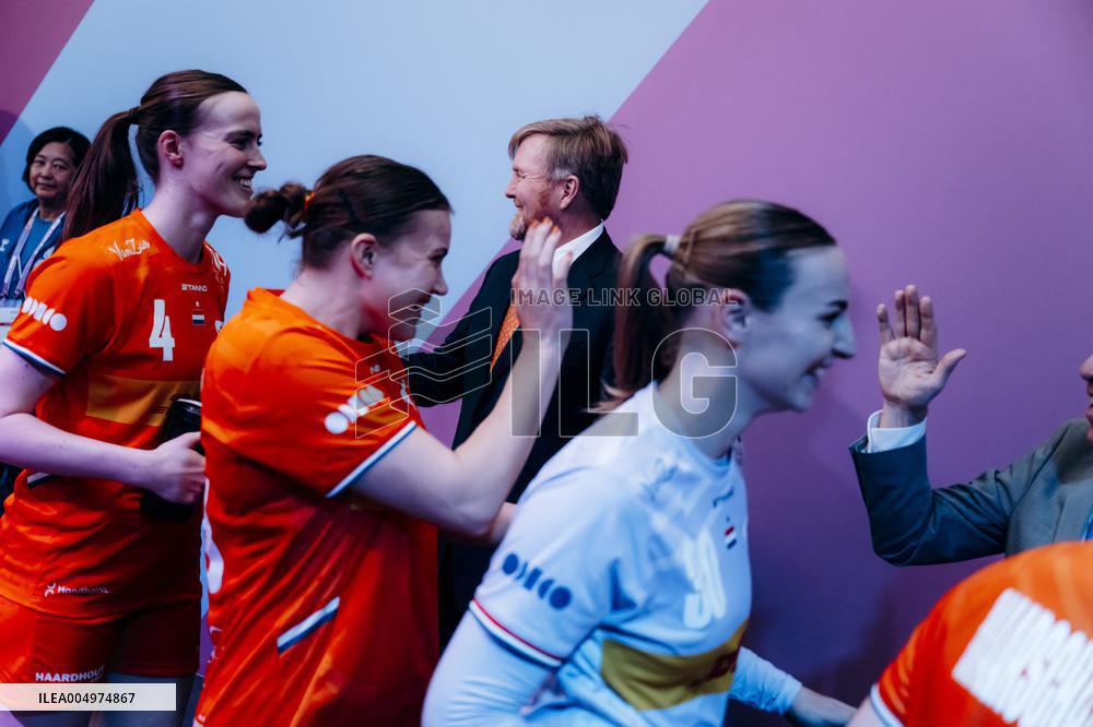 King Willem Alexander At IHF Womens Handball Championship - Rotterdam