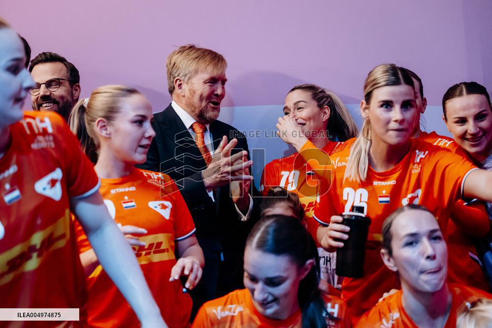 King Willem Alexander At IHF Womens Handball Championship - Rotterdam