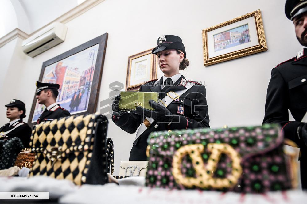 Carabinieri Return Stolen Bags In Press Conference - Rome