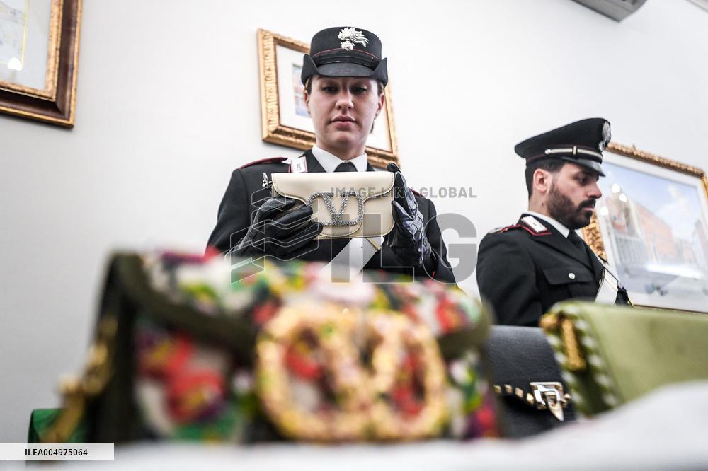 Carabinieri Return Stolen Bags In Press Conference - Rome