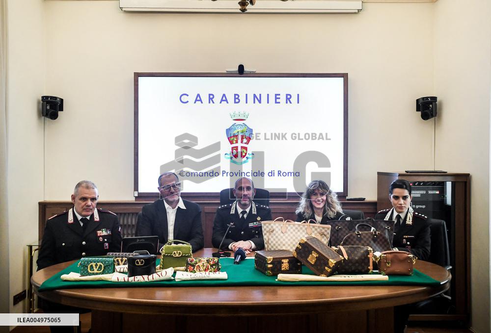 Carabinieri Return Stolen Bags In Press Conference - Rome