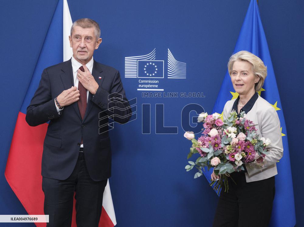 Czech PM Visits The EU Commission - Brussels