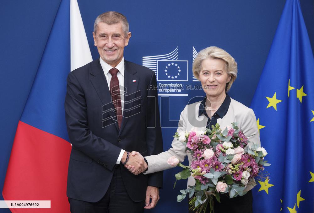 Czech PM Visits The EU Commission - Brussels