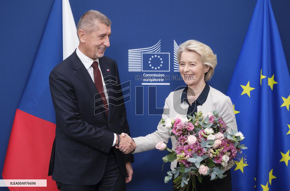 Czech PM Visits The EU Commission - Brussels