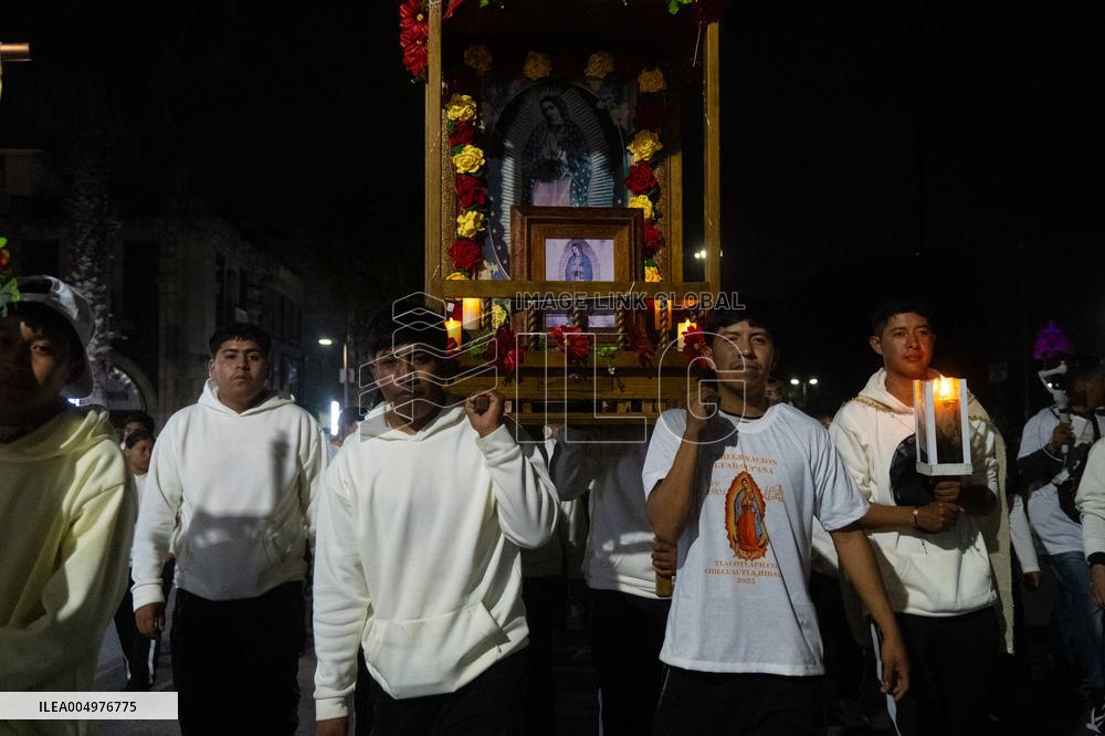 Pilgrims Continue Their Journey Toward Basilica of Guadalupe - Mexico