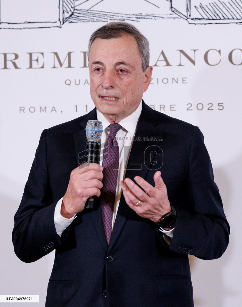 Mario Draghi Receives 2025 Bancor Prize - Rome