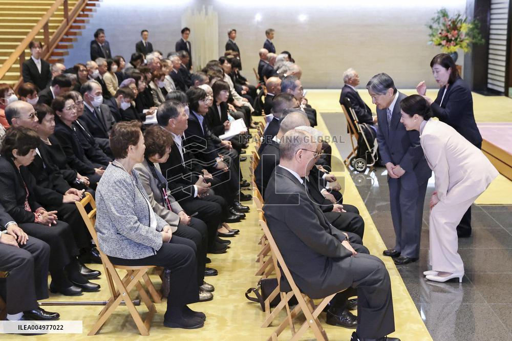 Emperor meets with disabled awardees