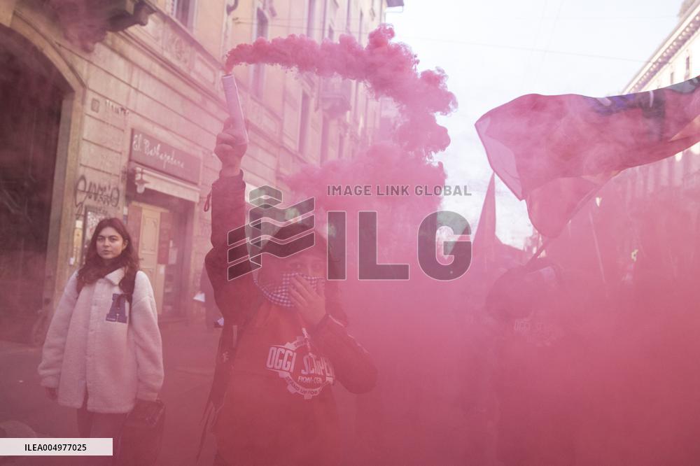 General Strike Demonstration by CIGL Lombardia - Milan