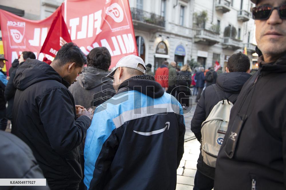 General Strike Demonstration by CIGL Lombardia - Milan