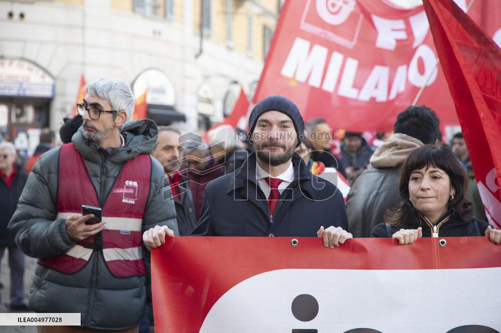 General Strike Demonstration by CIGL Lombardia - Milan