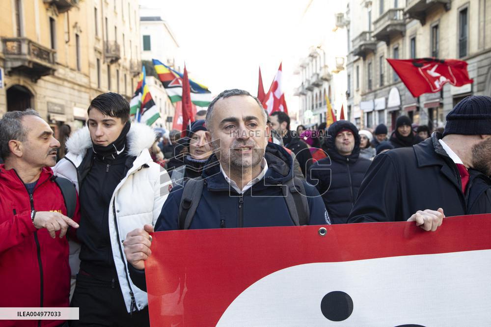 General Strike Demonstration by CIGL Lombardia - Milan
