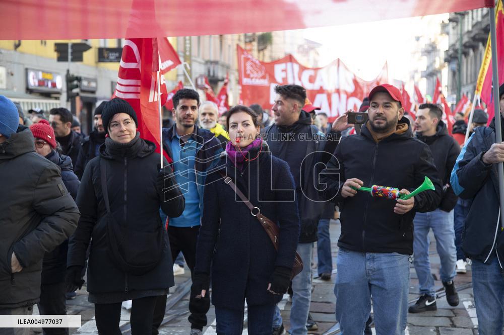 General Strike Demonstration by CIGL Lombardia - Milan