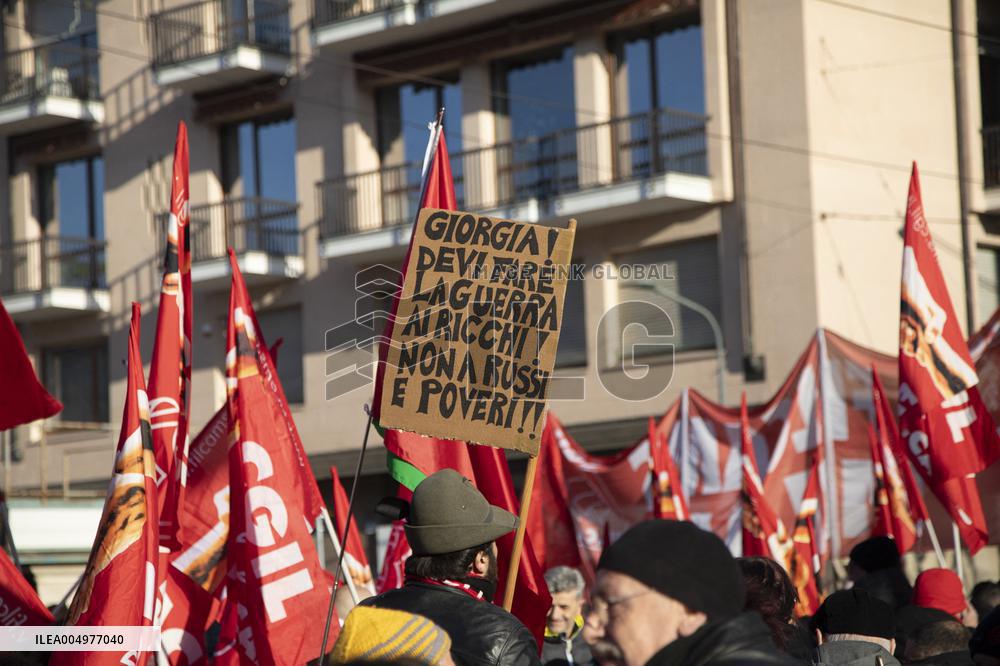 General Strike Demonstration by CIGL Lombardia - Milan