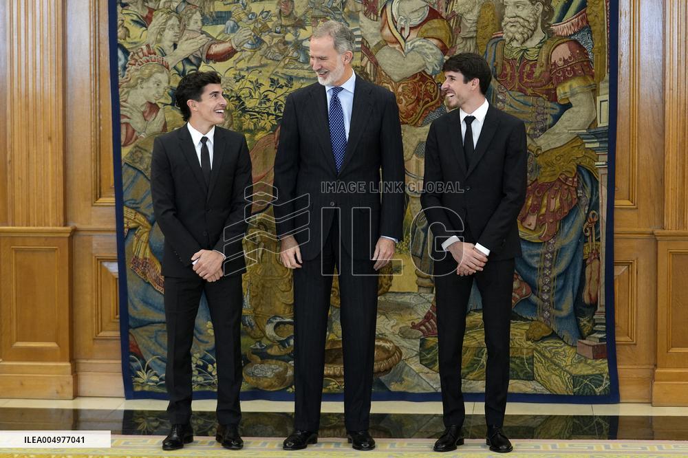 King Felipe VI Audience With Marc and Alex Marquez - Madrid