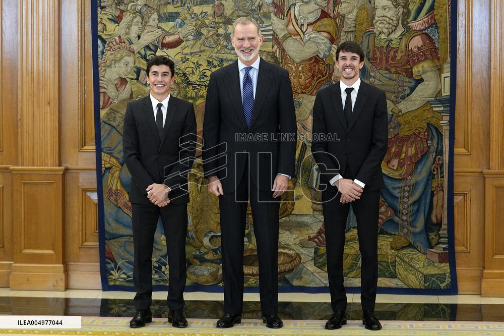 King Felipe VI Audience With Marc and Alex Marquez - Madrid