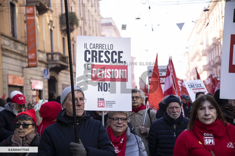 General Strike Demonstration by CIGL Lombardia - Milan