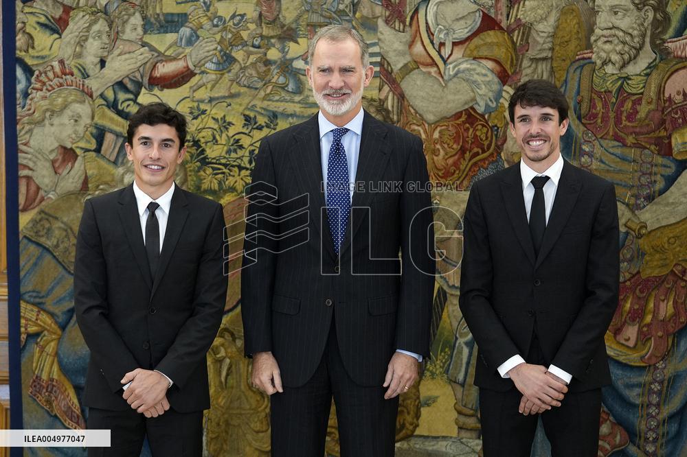 King Felipe VI Audience With Marc and Alex Marquez - Madrid