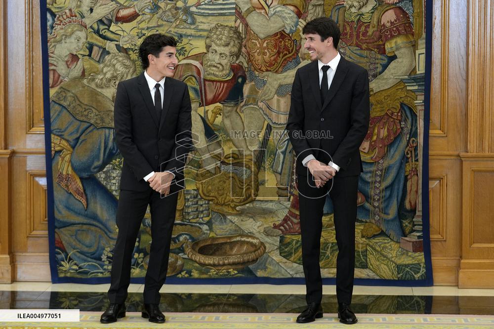 King Felipe VI Audience With Marc and Alex Marquez - Madrid