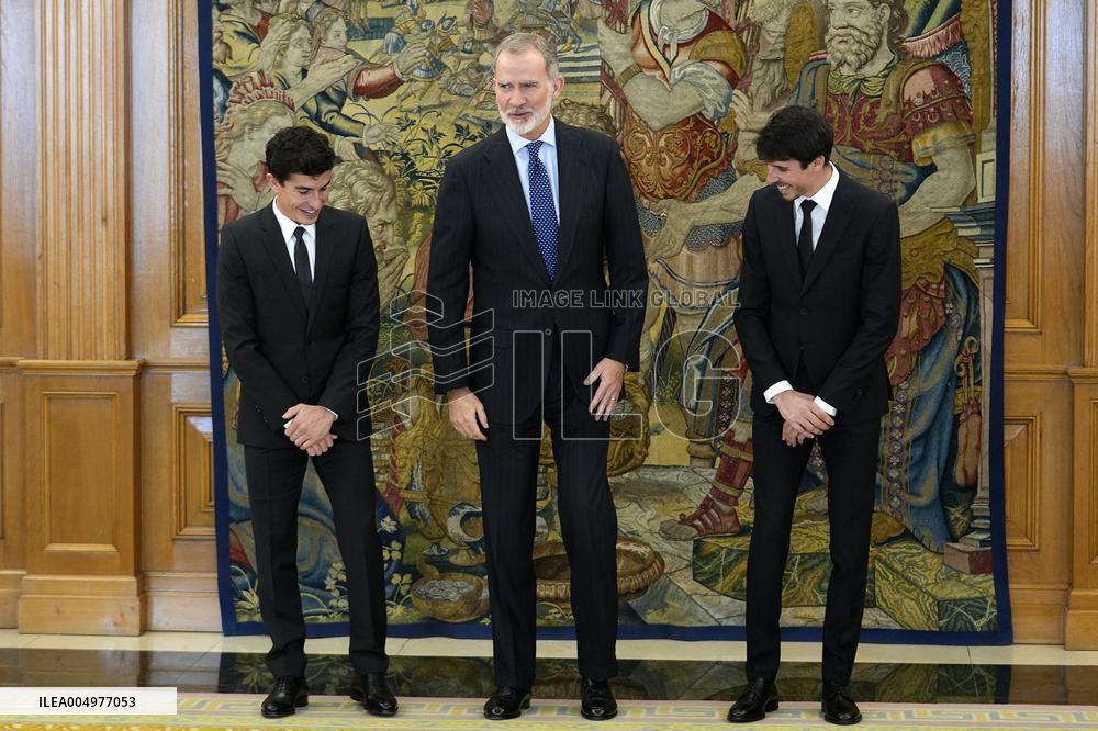 King Felipe VI Audience With Marc and Alex Marquez - Madrid