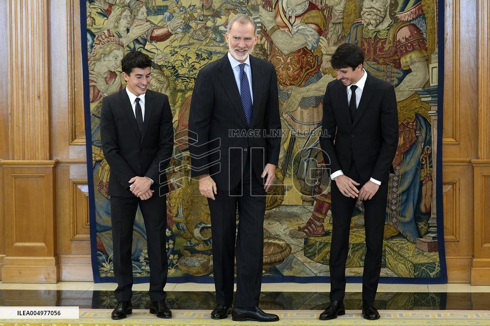 King Felipe VI Audience With Marc and Alex Marquez - Madrid