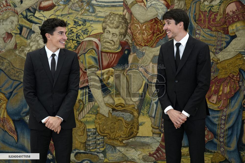 King Felipe VI Audience With Marc and Alex Marquez - Madrid