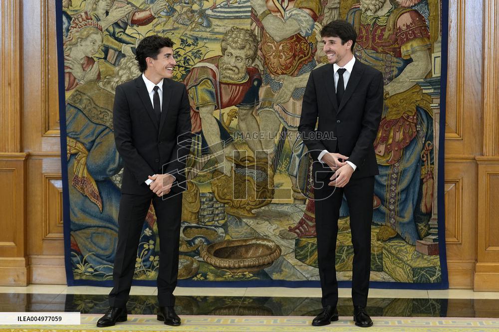 King Felipe VI Audience With Marc and Alex Marquez - Madrid