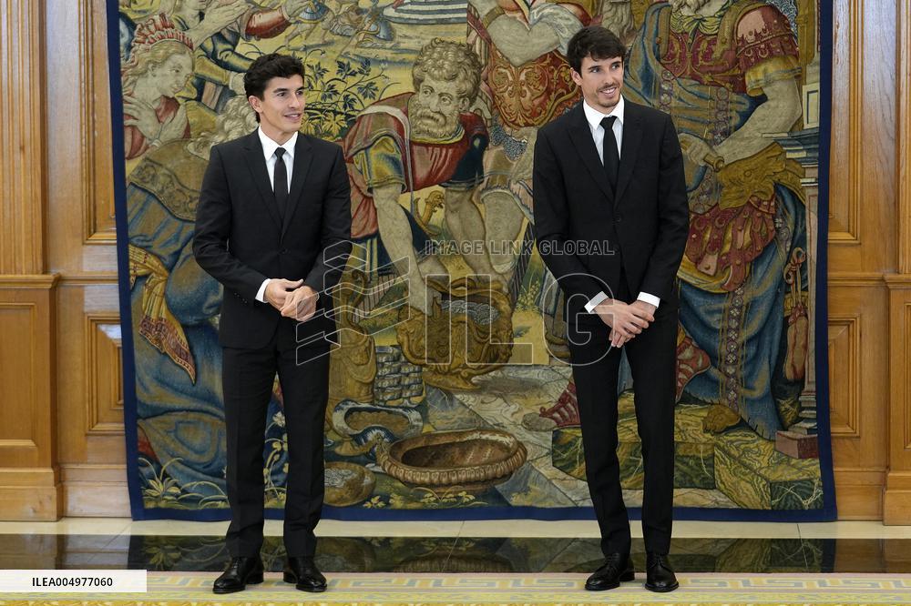 King Felipe VI Audience With Marc and Alex Marquez - Madrid