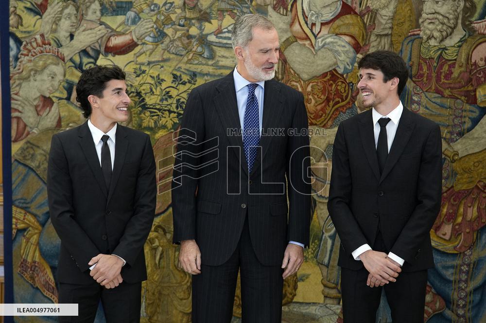 King Felipe VI Audience With Marc and Alex Marquez - Madrid