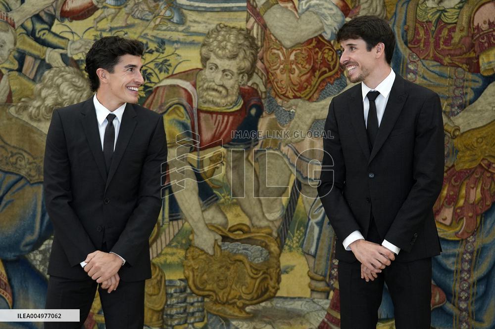 King Felipe VI Audience With Marc and Alex Marquez - Madrid
