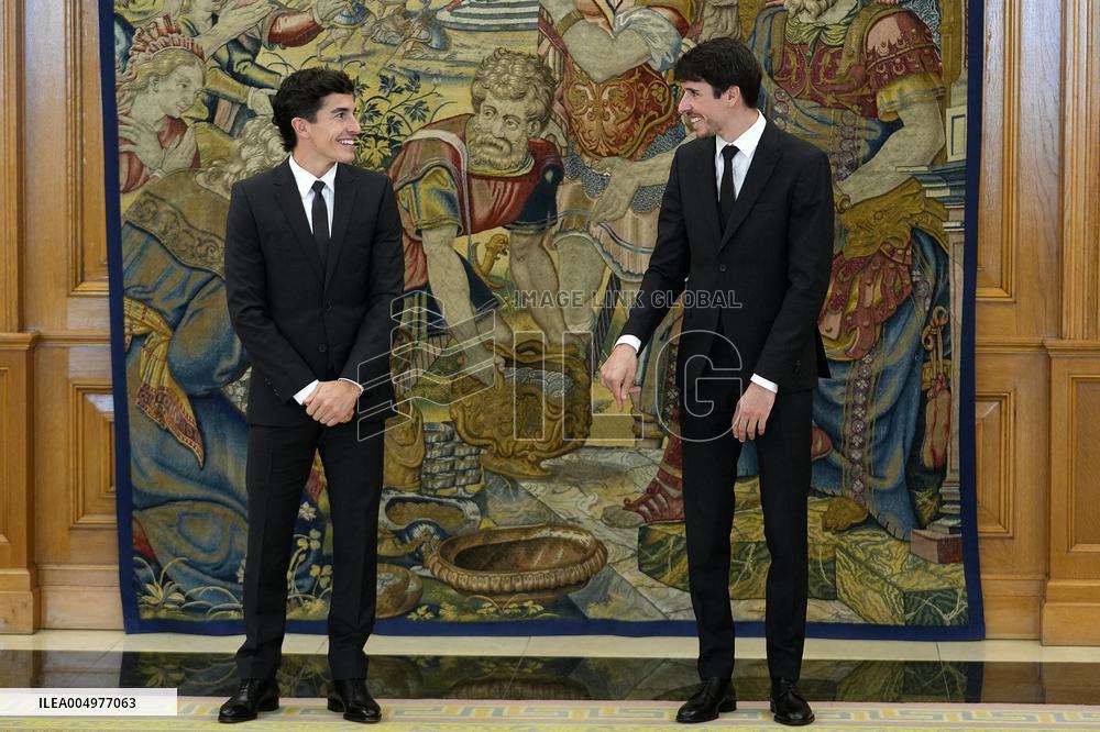 King Felipe VI Audience With Marc and Alex Marquez - Madrid