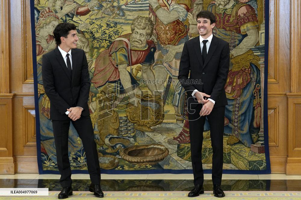 King Felipe VI Audience With Marc and Alex Marquez - Madrid