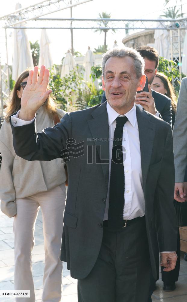 Nicolas Sarkozy And Son At Public Book Signing - France