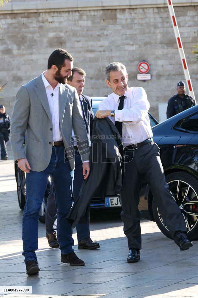 Nicolas Sarkozy And Son At Public Book Signing - France